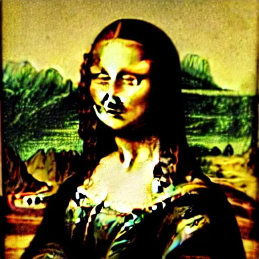 Image similar to the mona lisa painted by van gogh