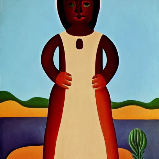 Image similar to abaporu by tarsila do amaral but the foot is wearing shoes.