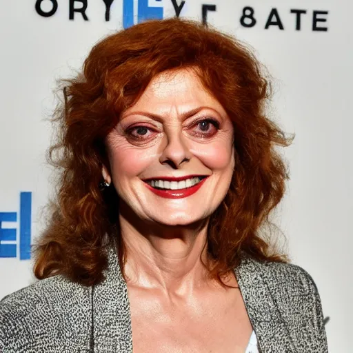 Prompt: susan sarandon, made of clay, claymation character