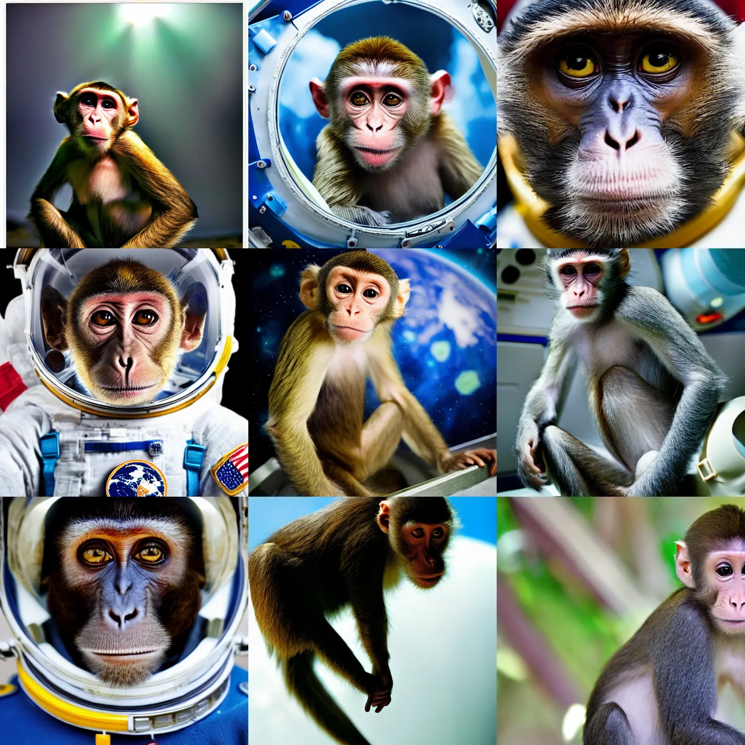 Image similar to high quality photo of a monkey astronaut