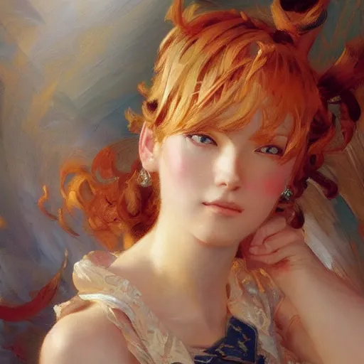 Prompt: detailed portrait of beautiful blonde anime girl, painting by gaston bussiere, craig mullins, j. c. leyendecker