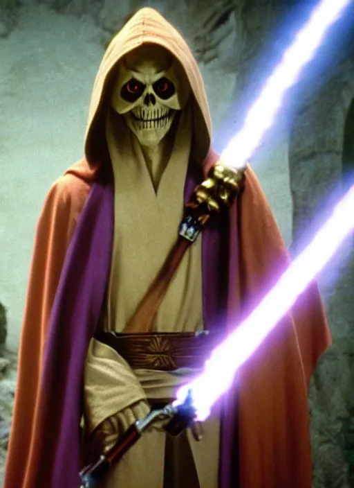 Image similar to movie still of skeletor as obi - wan kenobi, 8 k, hd