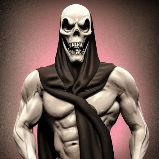 Image similar to Grim Reaper, muscled, Pride, artstation