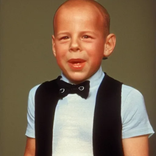 Image similar to the face of Bruce Willis at 5 year old