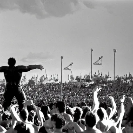 Image similar to hulk performing at woodstock