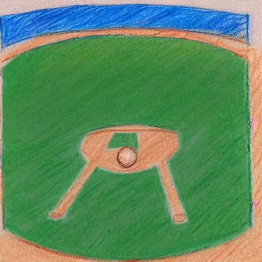 Image similar to deserted baseball before storm kid crayon drawing