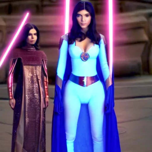 Image similar to victoria justice with kim kardashian body as princess padme in star wars episode 3, 8 k resolution, cinematic lighting, anatomically correct