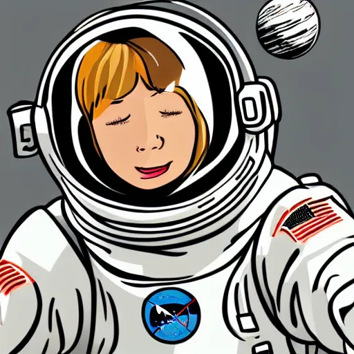 Image similar to realism kind of illustration of a astronaut