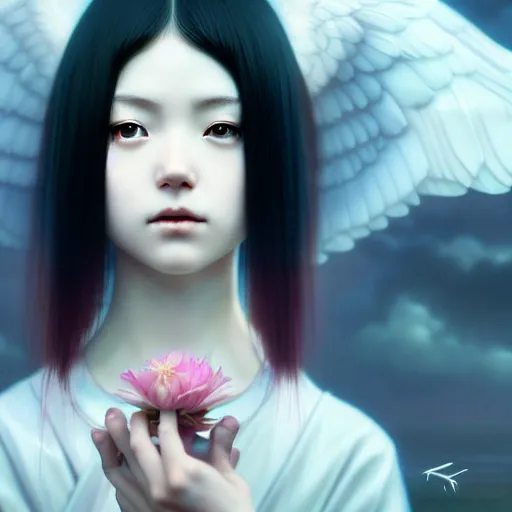 Prompt: angelic japanese girl by tom bagshaw, green eyes and long black hair by ilya kuvshinov, rtx reflections, octane render 1 2 8 k, extreme high intricate details by wlop, digital anime art by ross tran, wide shot, close up shot, composition by sana takeda, dramatic lighting by greg rutkowski