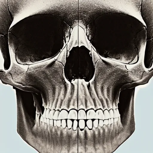 Prompt: an X-ray of a skull