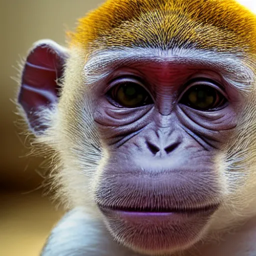 Image similar to monkey tilting his head watching tv