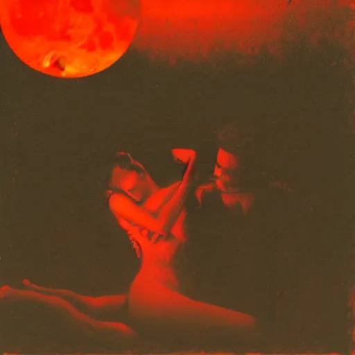 Image similar to betrayal of lovers under a red moon