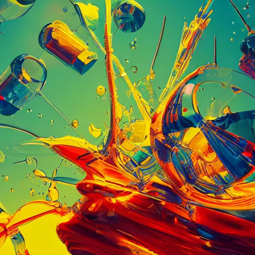Image similar to alcohol under the microscope, Bright colors, hyperrealism, no blur, 4k resolution, ultra detailed, style of Anton Fadeev, Ivan Shishkin, John Berkey