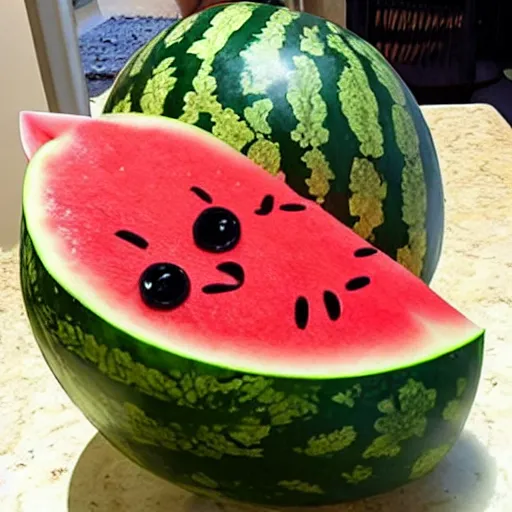 Prompt: watermelon cat