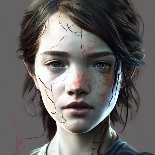 Sarah from TLOU, highly detailed, digital painting,, Stable Diffusion