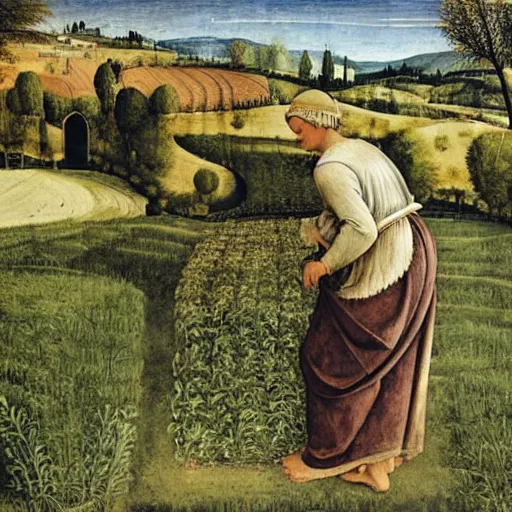 Image similar to Farmer tilling his field by Fra Filippo Lippi,