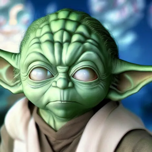 Image similar to Yoda portrait as an anime character from Dragon Ball Z. Beautiful. 4K.