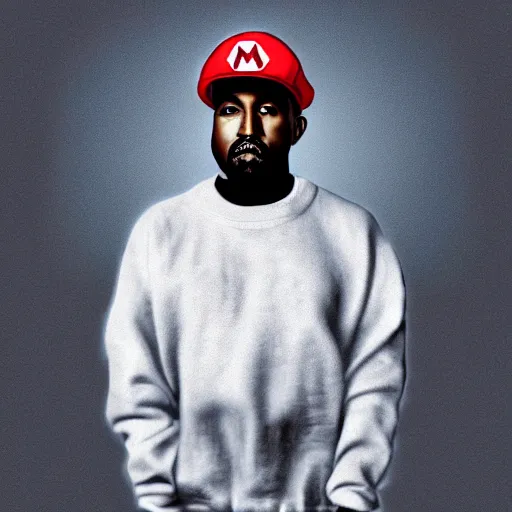 Prompt: kanye west as super mario