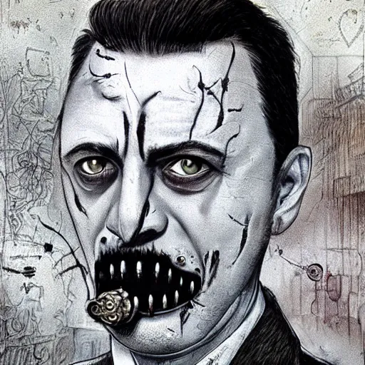 Image similar to igor ivanovich strelkov became a bloody lovecraftian degenerate abomination, photo - realistic, color image, 2 k, highly detailed, bodyhorror, occult art