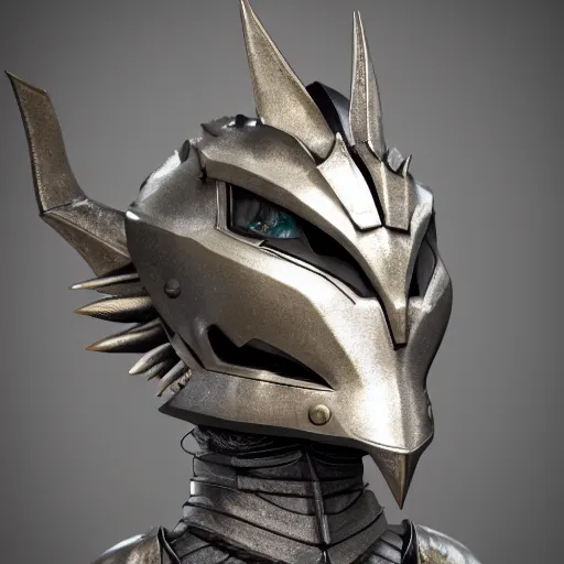 Image similar to stunning bust of a beautiful female knight, but as an anthropomorphic female dragon, well designed cute elegant female robot dragon head, well armored, sharp claws, HD octane render, fantasy, Artstation, Deviantart, Furaffinity