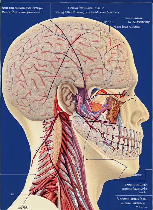 Prompt: anatomical chart or the neurological pathways in the body