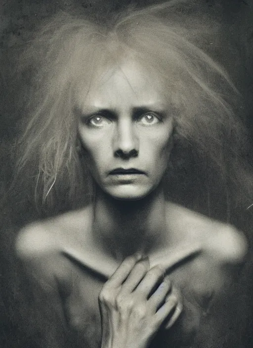 Prompt: portrait of a woman with melancholy, shame and mystery, by geert goiris, by sally mann, by paolo roversi, award - winning photography, concept art