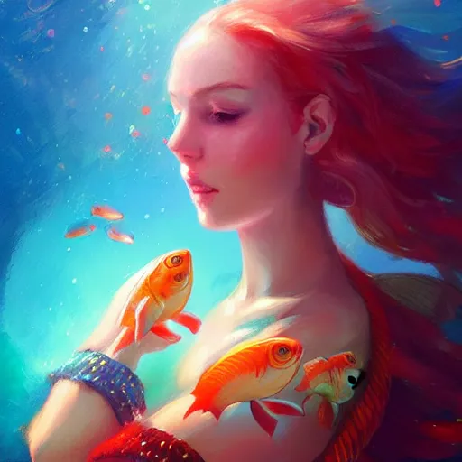 Image similar to colorful and festive captivating fish with chocolate. rich vivid colors, ambient lighting, dynamic lighting, 4 k, atmospheric lighting, painted, intricate, highly detailed by charlie bowater