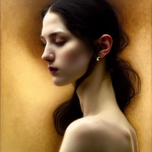 Image similar to portrait of a unique non-conventional young beauty, surreal, fantasy, intricate, elegant, dramatic lighting, emotionally evoking symbolic metaphor, highly detailed, lifelike, photorealistic, digital painting, artstation, concept art, smooth, sharp focus, illustration, art by John Collier and Krenz Cushart and Artem Demura and Alphonse Mucha and Albert Aublet