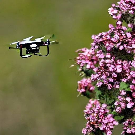 Image similar to rose chafer as a drone creating turbulence above flowers