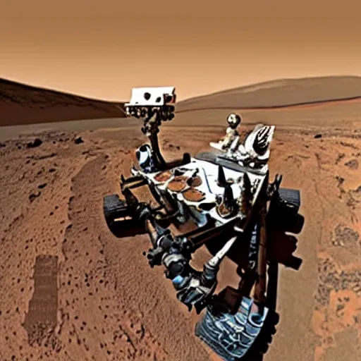 Image similar to carl sagan carl sagan carl sagan riding mars rover like a horse, carl sagan