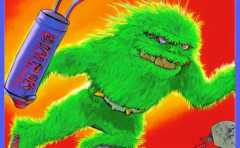 Prompt: a tennis ball monsters back to the future, colorful, digital art, fantasy, magic, chalk, trending on artstation, ultra detailed, professional illustration by basil gogos