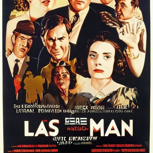 Prompt: a classic movie poster of the last man on earth