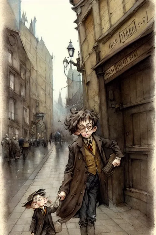 Image similar to (((((1950s harry potter street . muted colors.))))) by Jean-Baptiste Monge !!!!!!!!!!!!!!!!!!!!!!!!!!!