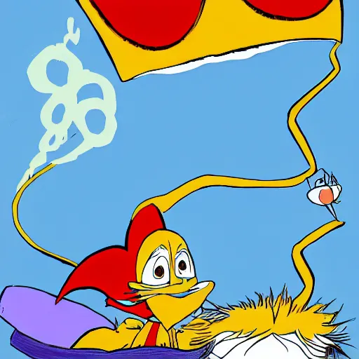 Prompt: dr. eggman pins down the lorax on a blue bed, the lorax looks back up at him longingly, ms paint drawing, digital art