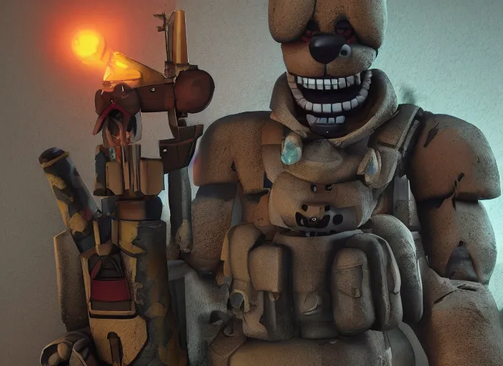 Image similar to Fnaf soldier, war