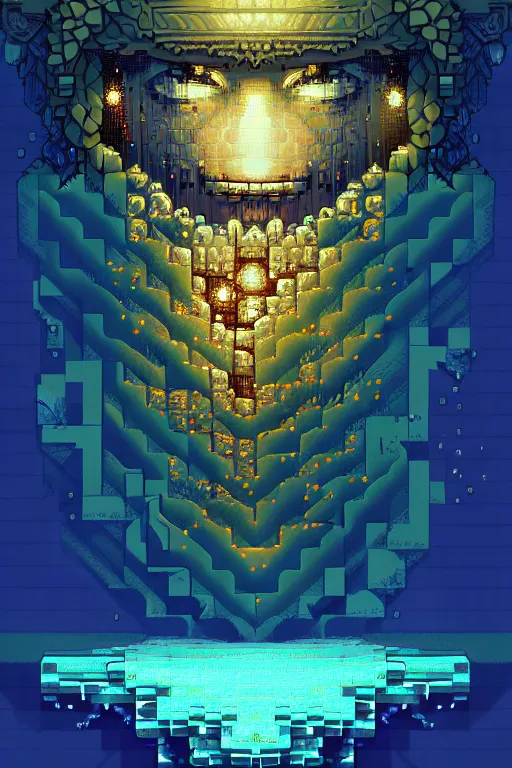 Image similar to subsurface scattering, crystal of fate, beautiful detailed pixelart by albertov, intricate details, beautiful, dithered gradients, volumetric lighting, cgsociety, artstation, smooth, sharp focus, 2 d illustration, amazing art by dan mumford, old school computer game graphics, crpg, d & d, pixel art