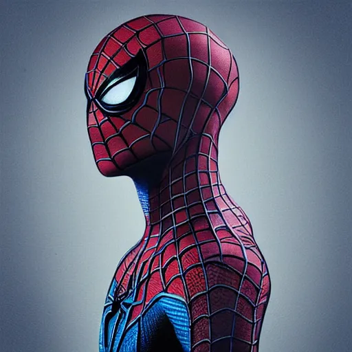 Image similar to “Spiderman , full figure. detailed portrait, character, intricate complexity, in the style of Artgerm, Kazuki Tanahashi, and WLOP, quixel megascan”