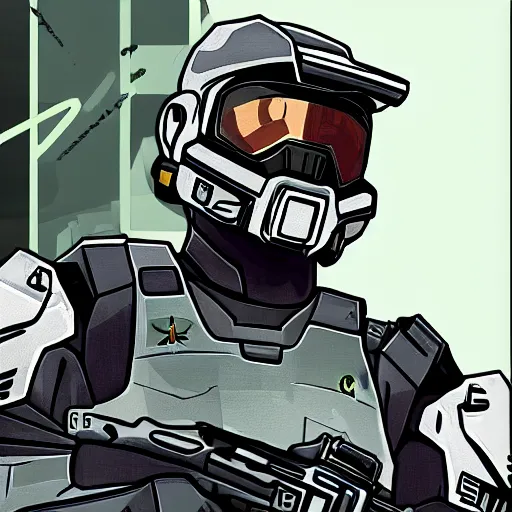 Prompt: Master Chief GTA art