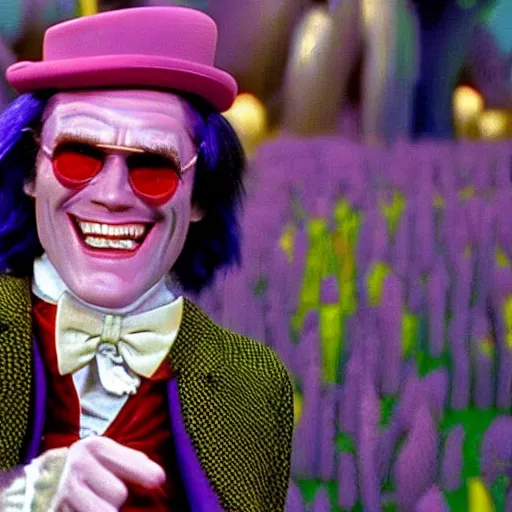 Prompt: Jim Carrey as Willy Wonka detail 4K quality super realistic