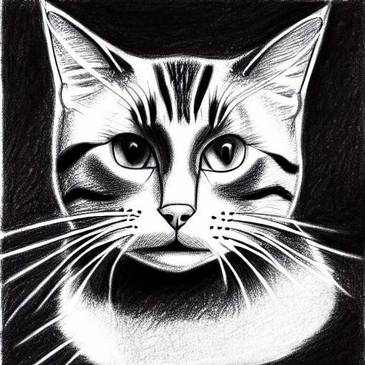 Image similar to drawing of cat