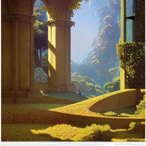 Image similar to a portal to another world. detailed. rule of thirds. intricate. sharp focus. wide angle. painting by maxfield parrish. wlop. greg rutkowski.