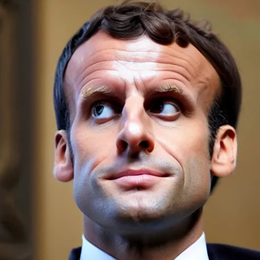 Prompt: Emmanuel macron with googly eyes