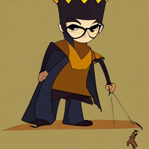 Image similar to king from the owl house series, 2 d animation