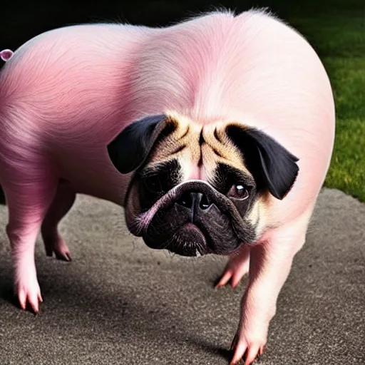 Image similar to a fusion of a dog and a pig