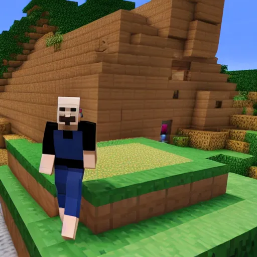 Prompt: paul hollywood minecraft