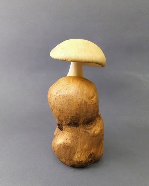 Prompt: wooden carving statue of a mushroom cloud, product picture, ebay listing thumbnail