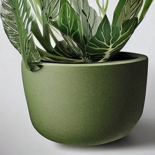 Image similar to an architectural, unique pot made for houseplants, high end, design, graphic, statement piece