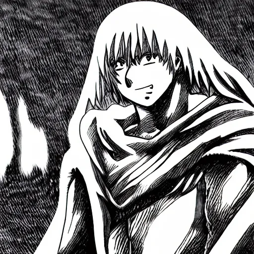 Image similar to gigachad reads manga berserk in the style of kentaro miura, 4 k, 8 k, absolute detail of even the smallest details and particles, beautiful shadows, beautiful art, black and white drawing