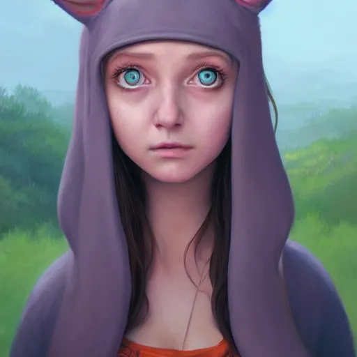 Prompt: beautiful hyperrealistic detailed matte portrait painting of louise belcher, by andreas rocha and john howe, and martin johnson