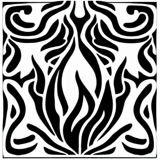 Prompt: simple yet detailed retro minimalistic fire flames warning enamel pin, use of negative space allowed, black and white only, smooth curves